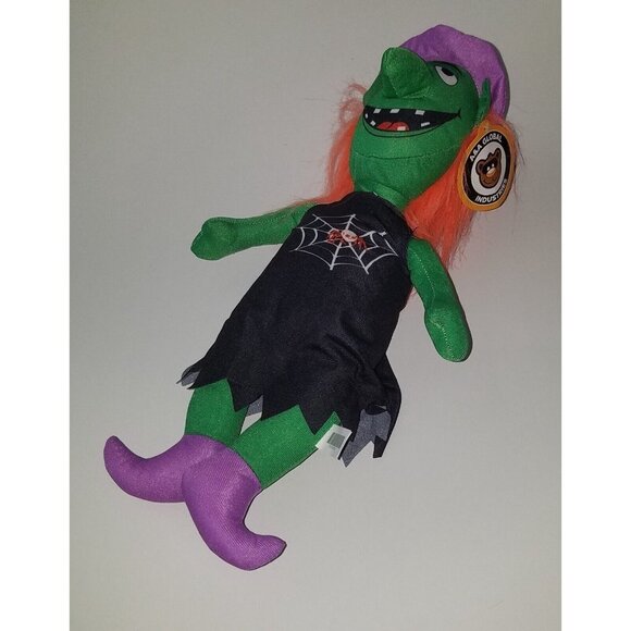 Green Witch Plush 18" Stuffed Animal Toy Halloween Orange A&A Global 2022 w/TAG - Picture 5 of 13